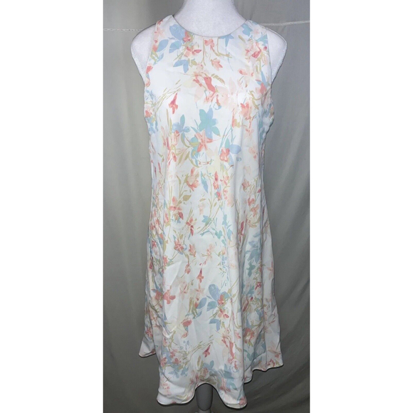 Lauren Ralph Lauren Women's Floral Crepe Dress White Size 8 Long Length - Picture 7 of 10